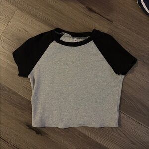 cropped baseball tee